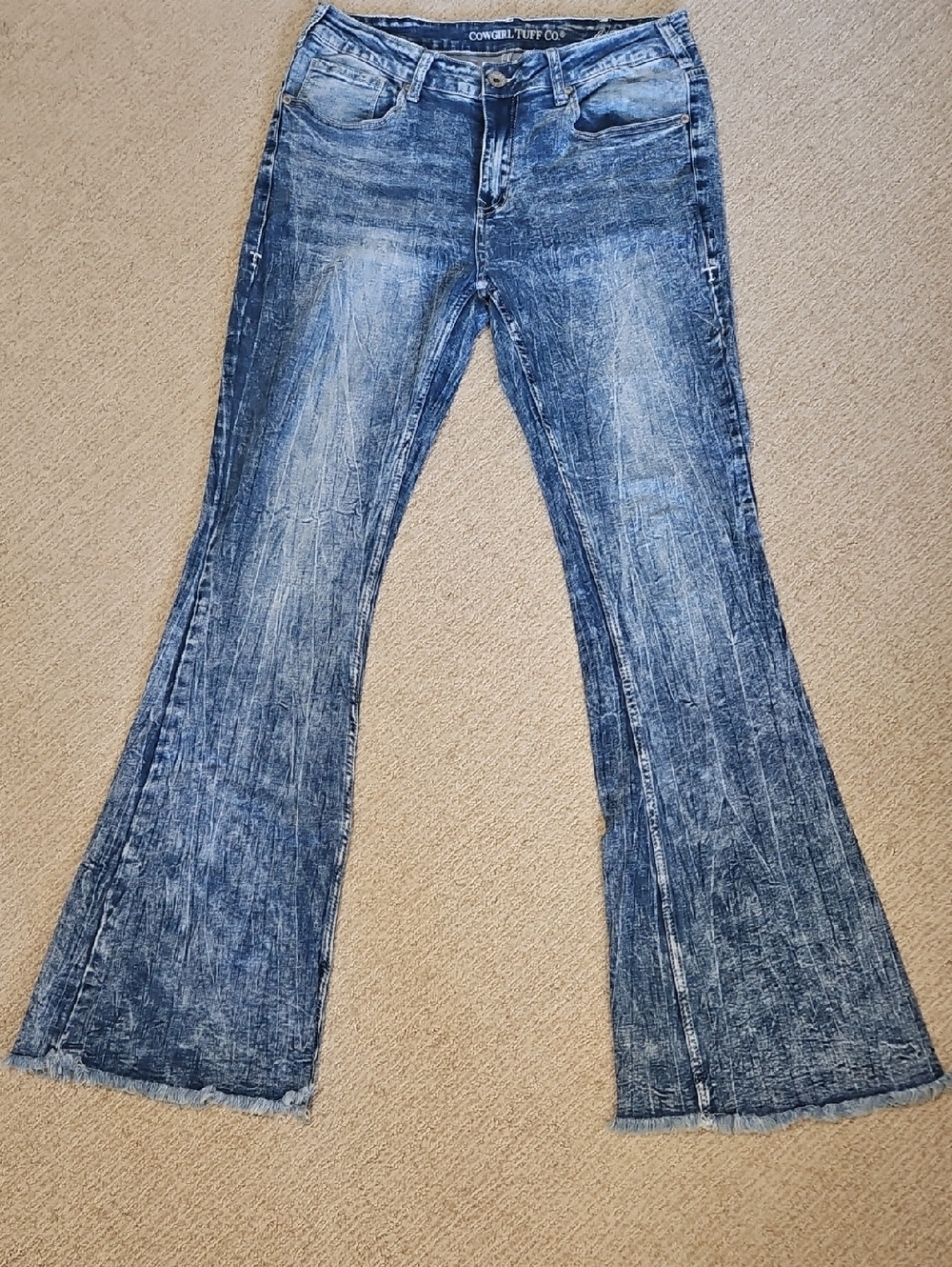 Cowgirl Tuff Women's Washed Blue Flare Jeans